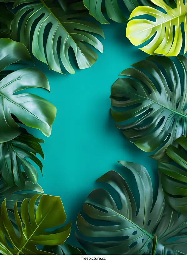 Tropical Leaves Green Background
