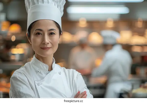 Portrait of a confident female chef in a commercial kitchen