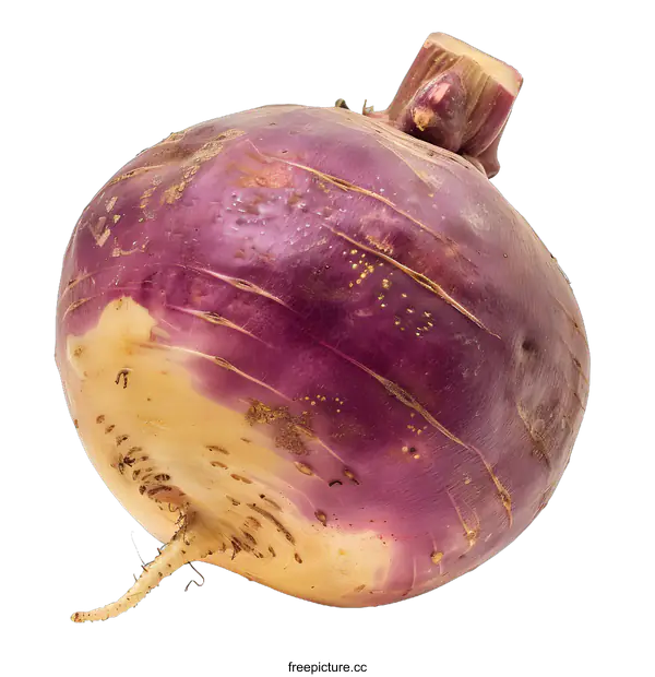 [Transparent Background PNG]Fresh Purple and Yellow Turnip Isolated on White Background