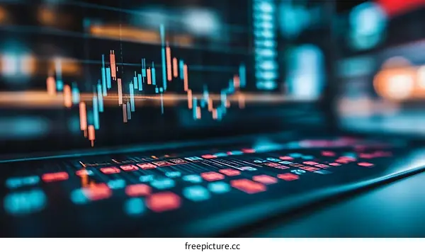Financial Data Chart Display on Computer Screen