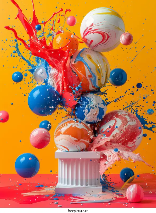 Vibrant 3D Sphere Explosion