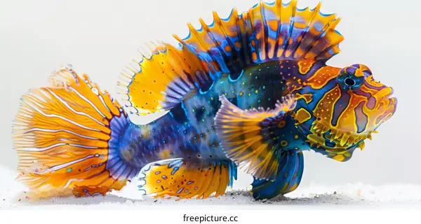 A stunningly beautiful and colorful Mandarin fish