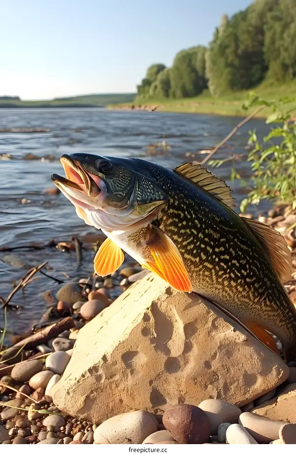 Freshwater Fish on a Rock