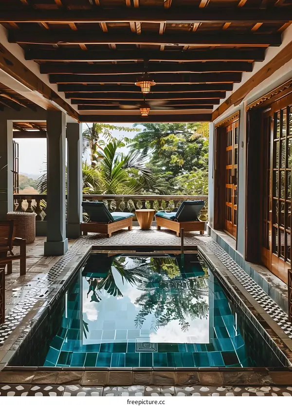 Tropical Villa Patio with Private Pool