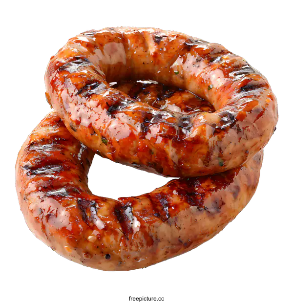 [Transparent Background PNG]Two grilled sausage rings