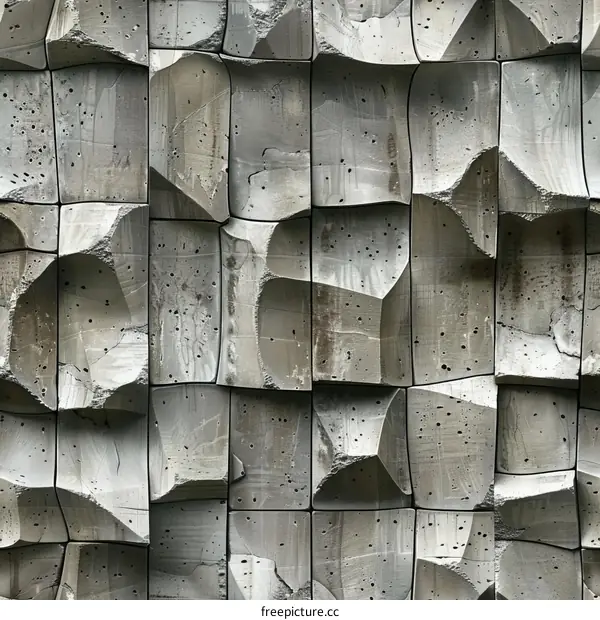 Gray Concrete Tiles with Rough Surface