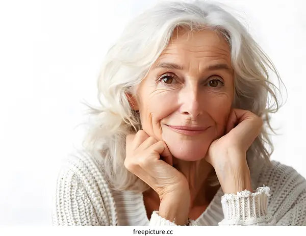 portrait of a beautiful elderly woman with gray hair
