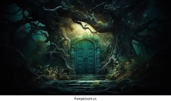 Mystical Doorway in the Enchanted Forest