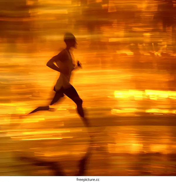 Runner in motion blur