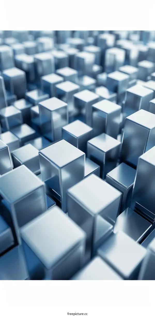 Blue metallic cubes background
