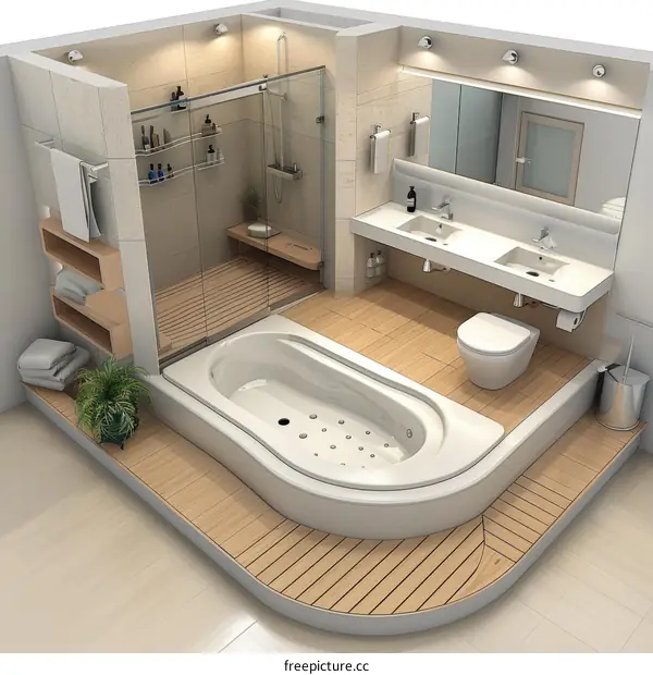 Modern Minimalist Bathroom Design Illustration