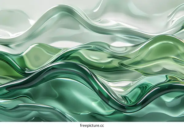 Green and white abstract waves