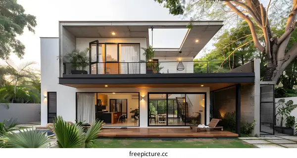 Modern Minimalist House With Concrete And Wood Design