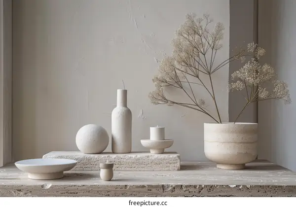 Still Life with Ceramics and Flowers