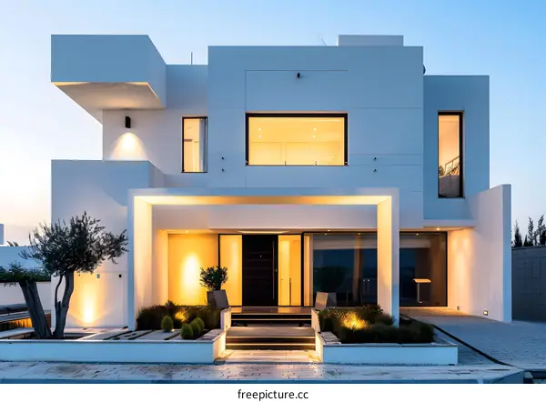 Modern Minimalist White House Exterior Design