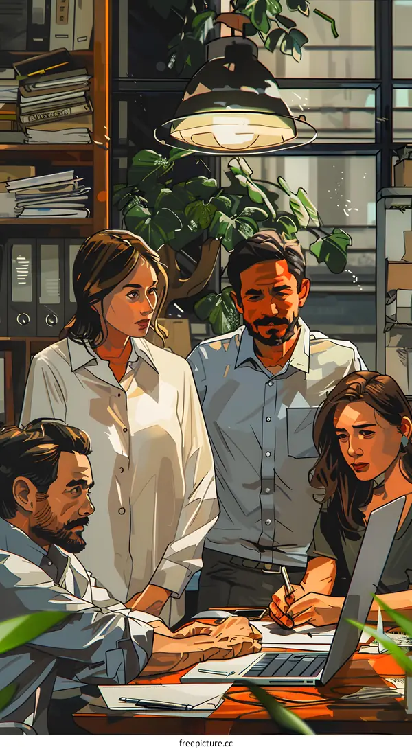 Colleagues discussing new project