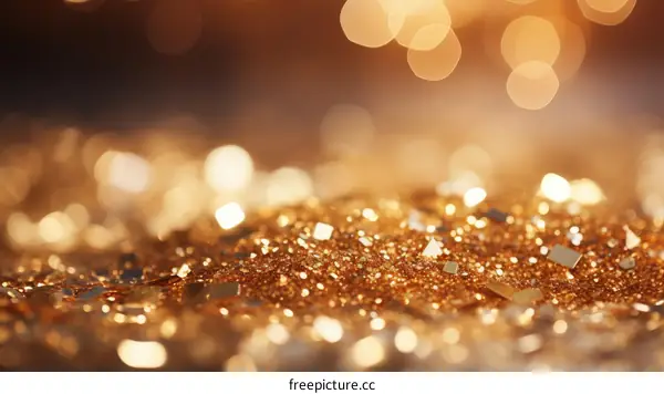 Golden glitter background with shiny lights