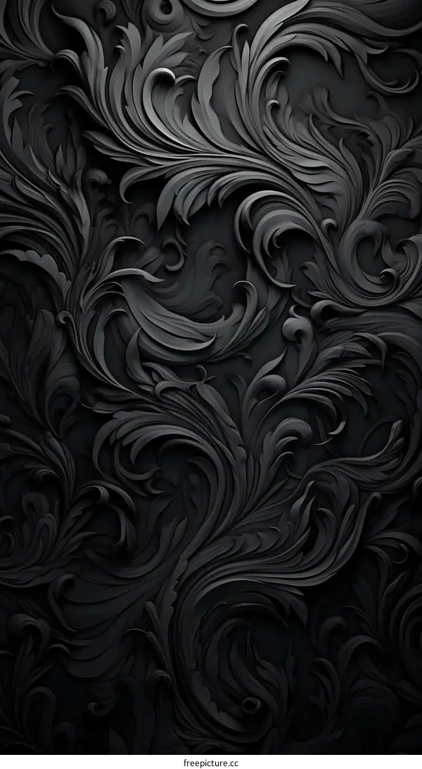Elegant Black and Gray Floral Pattern Background