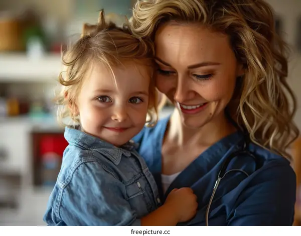 Pediatrician examining a toddler