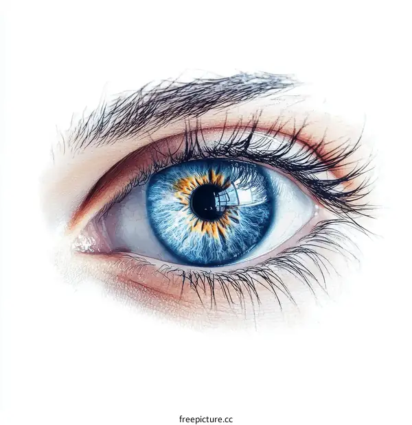 Closeup of a Beautiful Blue Eye with Detailed Iris