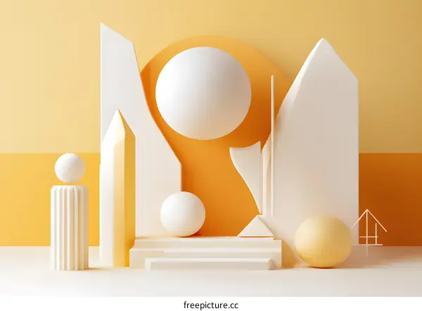 Abstract Background With 3D Geometric Shapes