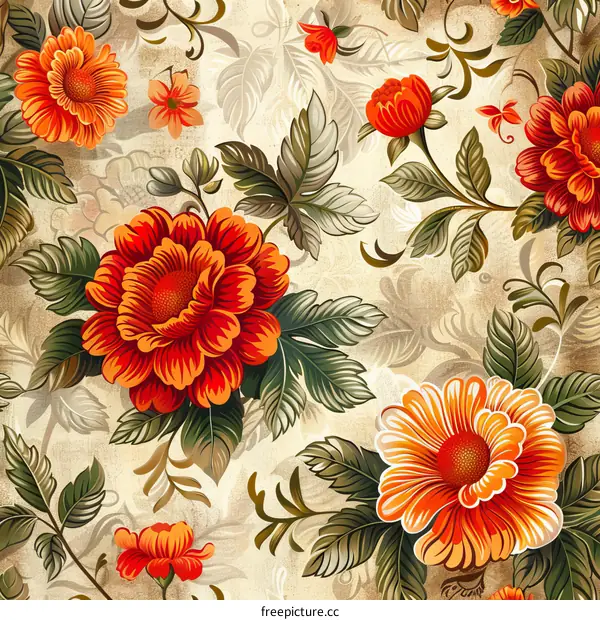 Hand-painted Floral Seamless Pattern Design