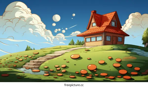 small house on the hill