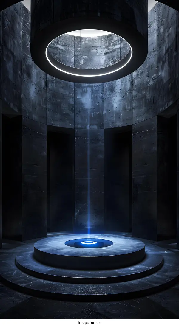 Abstract Minimalist Futuristic Circular Concrete  Structure