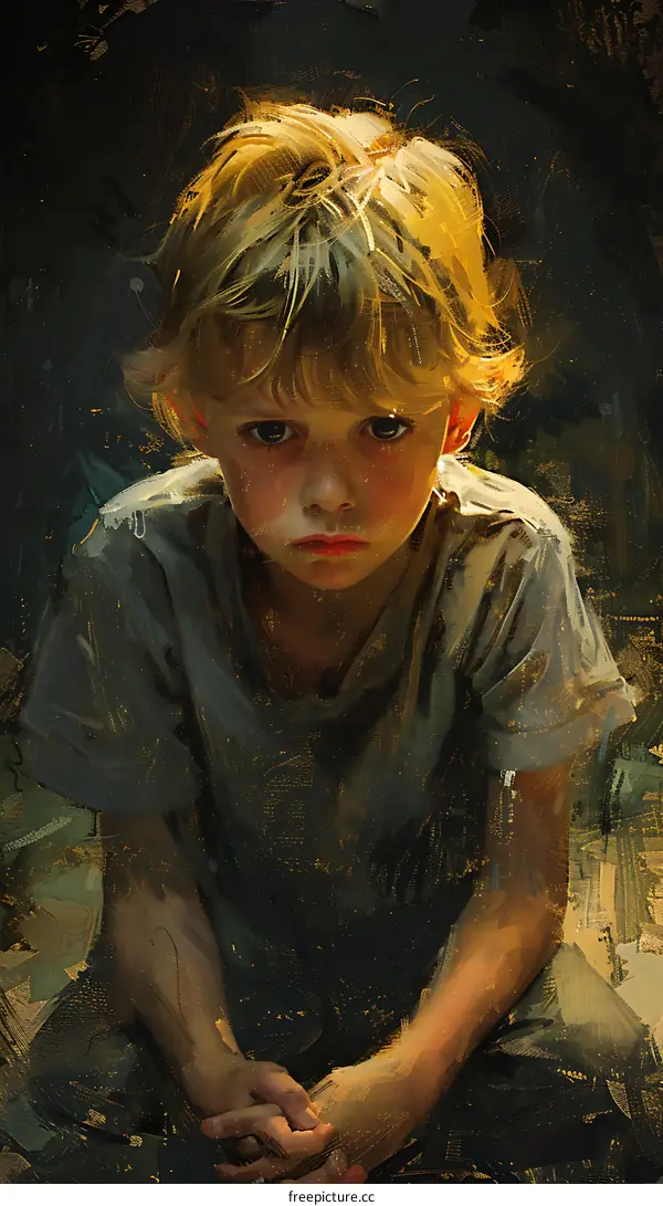 Portrait of a Young Boy with Blond Hair