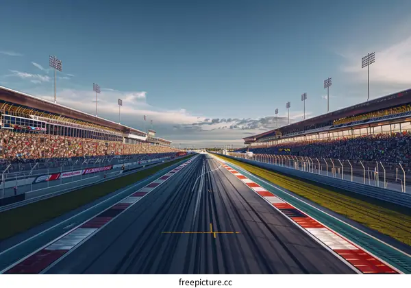 Empty Grandstands at a Formula One Race Track