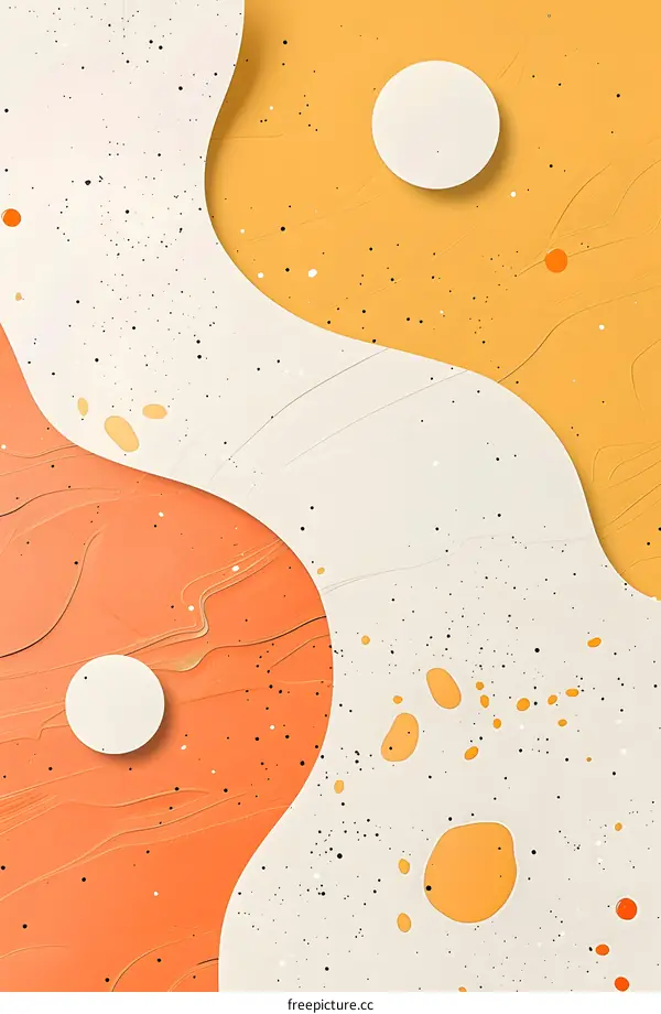 Abstract Art With Orange White Yellow Colors