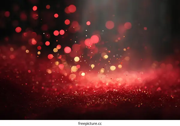 Sparkling Red Background with Bokeh Effect