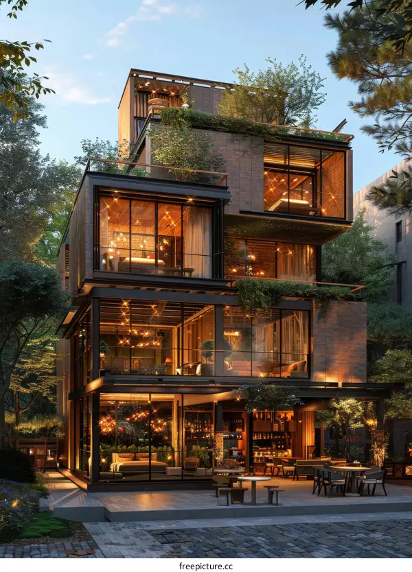 Modern Glass Facade House Architectural Design