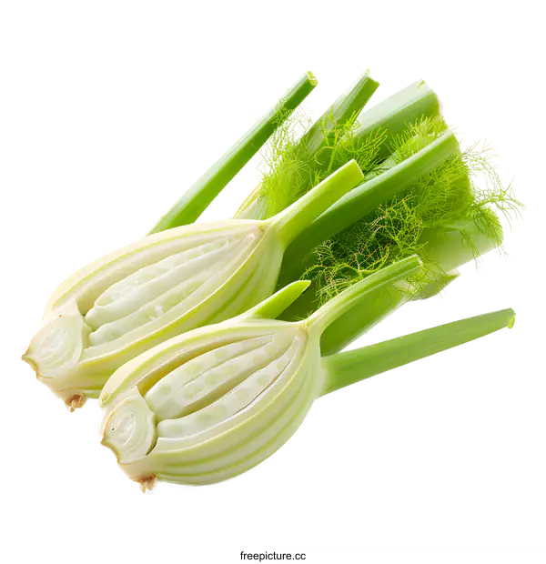 [Transparent Background PNG]Fresh fennel bulbs isolated on white background