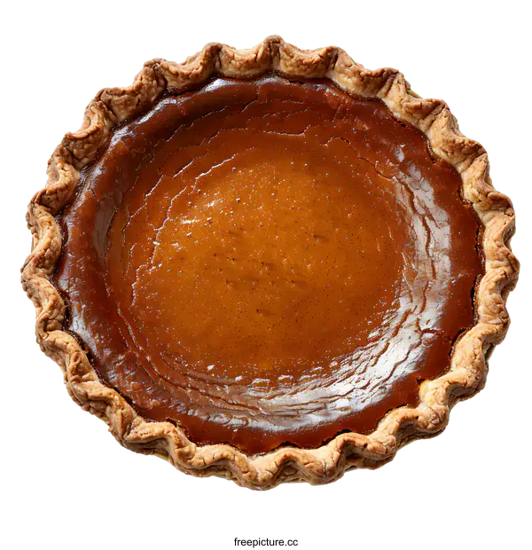 [Transparent Background PNG]Top view of a pumpkin pie