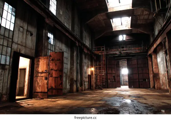 Abandoned Industrial Warehouse Interior
