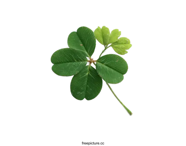 [Transparent Background PNG]Four-Leaf Clover on White Background
