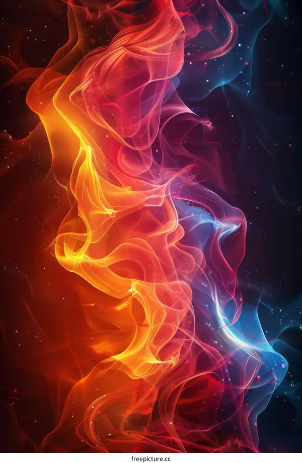 Abstract Colorful Fire and Smoke Design
