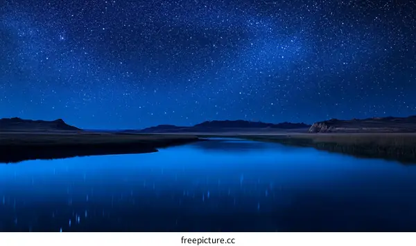 Starry Night Reflection on the Lake