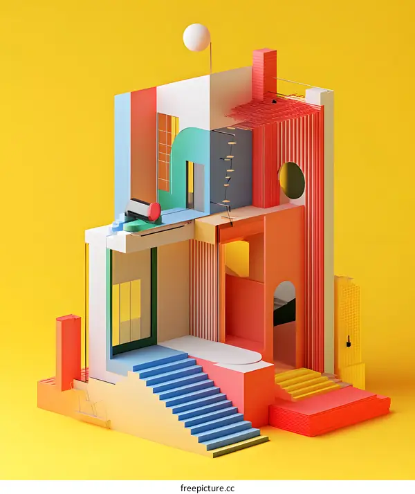 Abstract Minimalist Architecture Building Illustration