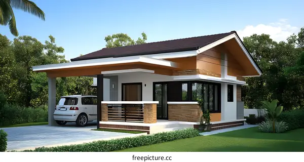 Modern House Design with a Carport