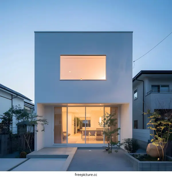 Modern Minimalist House with Large Glass Windows