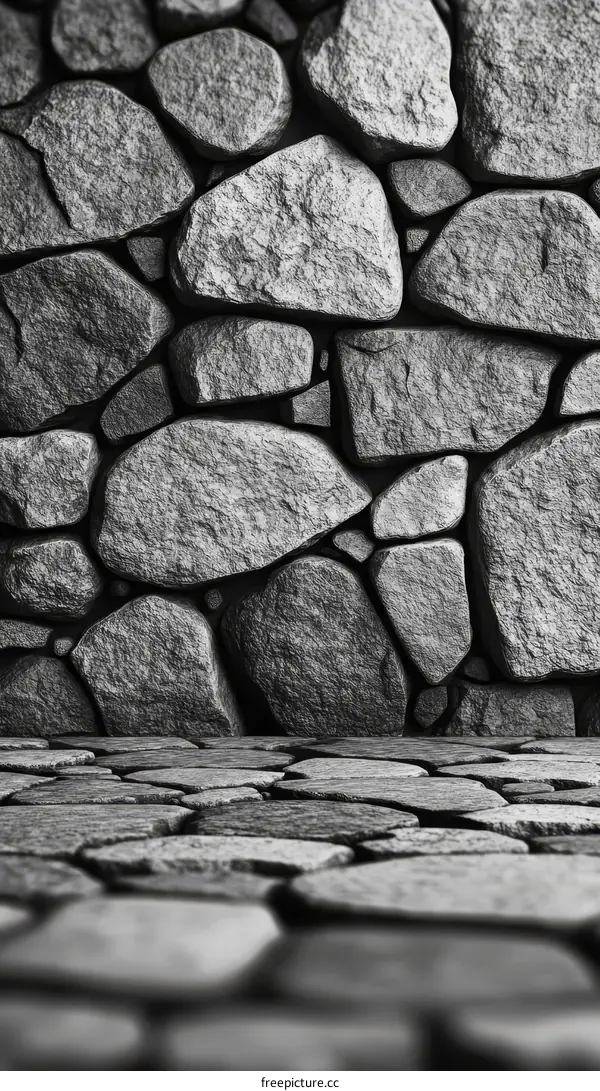 Gray Stone Wall and Floor Background