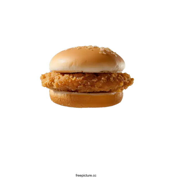 [Transparent Background PNG]Crispy Chicken Burger on White Background
