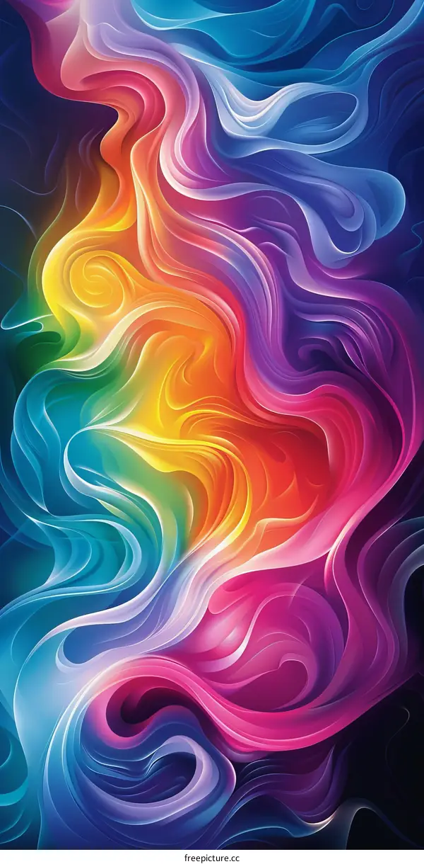 Abstract Colorful Flowing Liquid Art Design