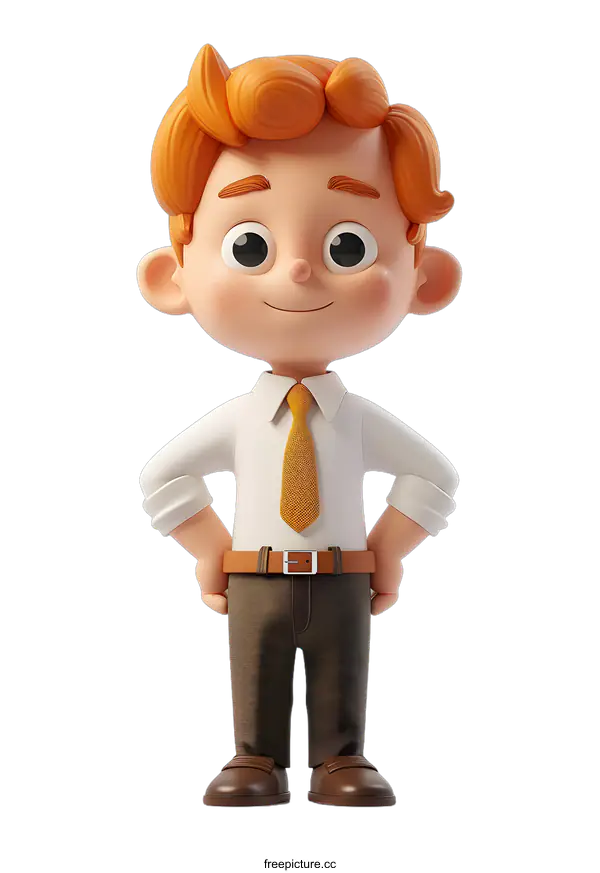 [Transparent Background PNG]3d cartoon character of businessman
