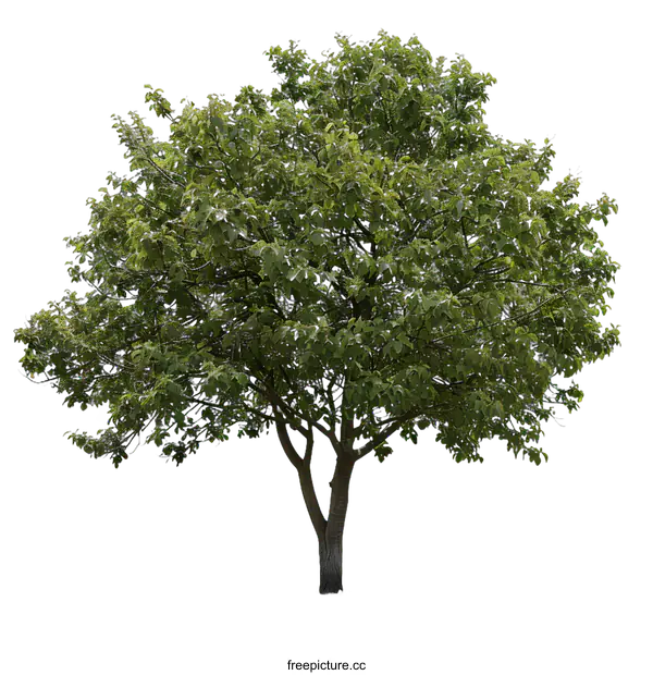 [Transparent Background PNG]Green Tree with Lush Foliage Isolated on White Background