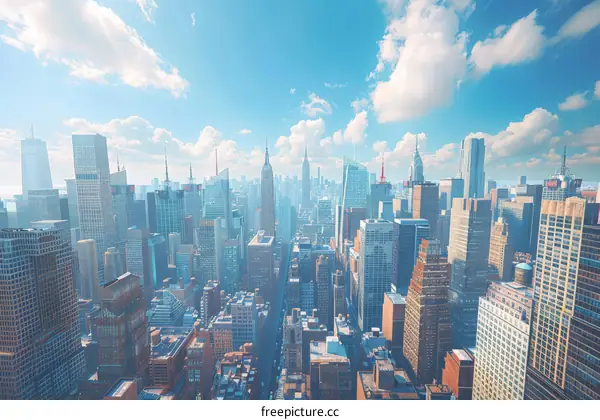 Panoramic View of a Modern City Skyline