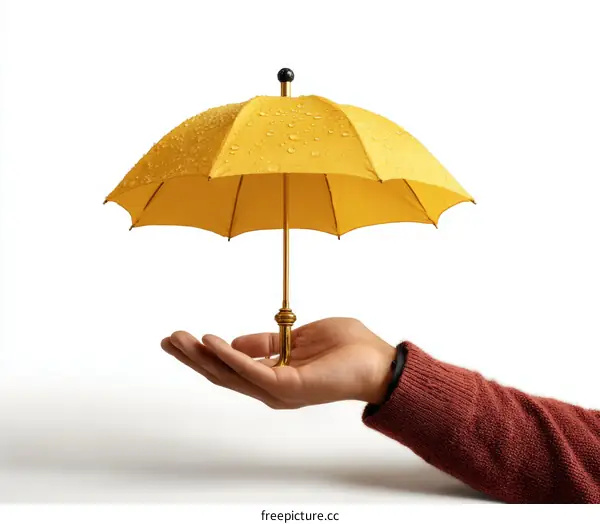 Protection Umbrella Held in Hand