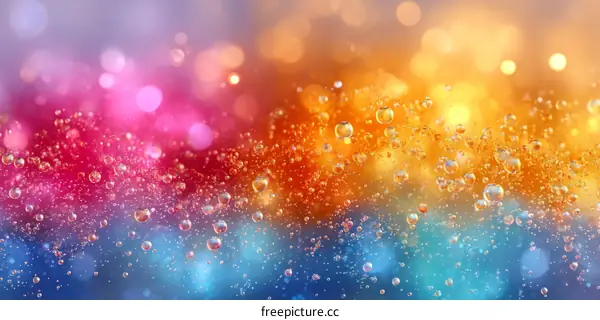 Colorful Water Droplets on a Window